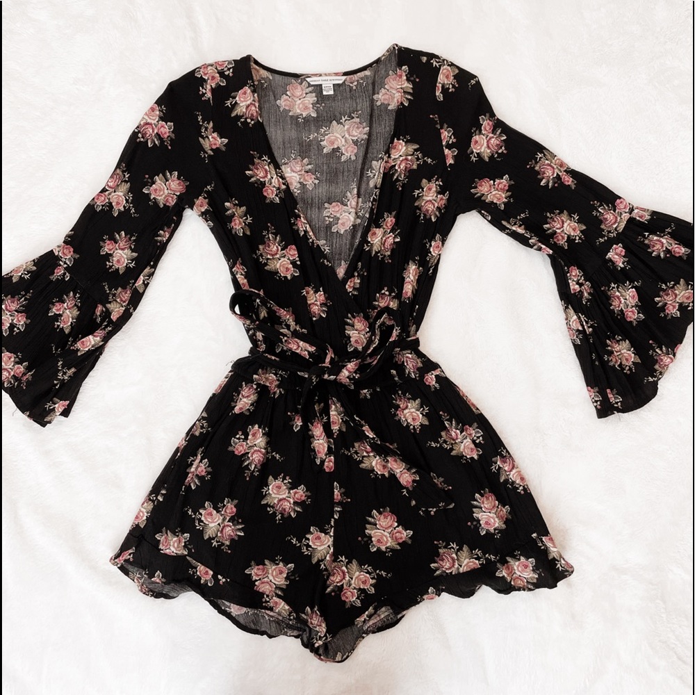 American Eagle floral romper